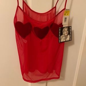 VINTAGE RED MESH CAMISOLE